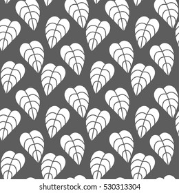 Seamless background consisting of white falling leaves