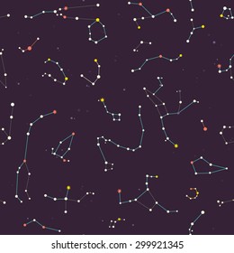 Seamless background of constellations.