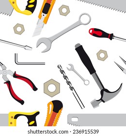 Seamless background is a construction hand tools and tools for repair