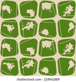 seamless background with continents and parts of the world