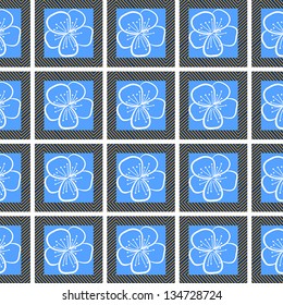 seamless background with contours flowers