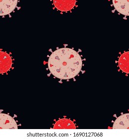 Fondo transparente con bacterias del coronavirus