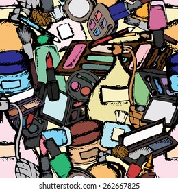 seamless background with cosmetics