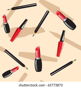seamless background with cosmetics