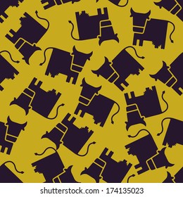 seamless background: cow. Vector Illustration Design Pattern