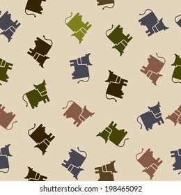 seamless background: cow. Vector Illustration Design Pattern