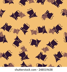 seamless background: cow. Vector Illustration Design Pattern