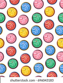 Seamless background, cream cakes