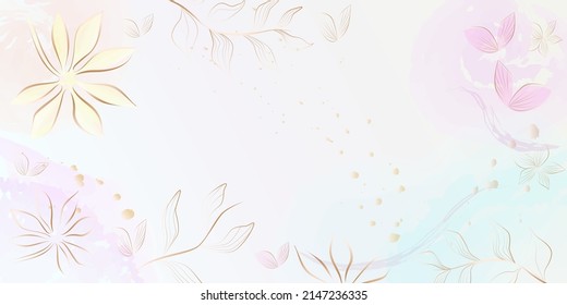 Seamless background with creative decorative flowers. Vector compositions for the design of greeting cards or invitations.Digital drawing, watercolor style illustration. Use for banners, wall art