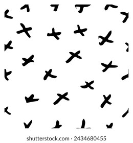 cruz de fondo sin fisuras, dibujo de mano vectorial boceto garabato
