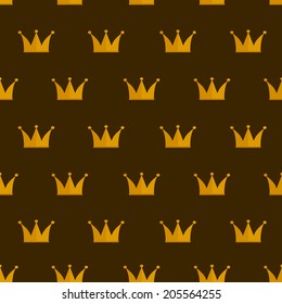 Seamless background with crown. Can be used as background, wrapping paper, and textiles. Vector abstract illustration.