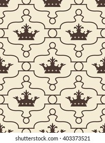 Seamless background with crowns. There is an option in the vector.