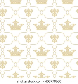 Seamless background with crowns. There is an option in the vector.