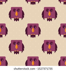 Seamless background with crows. Illustration with scary bird can be used for backdrops, wrapper, holiday cards, children's holiday or clothing design, cards, invitations and banners.
