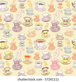 seamless background with cups