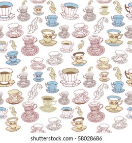 seamless background with cups