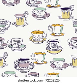 seamless background with cups