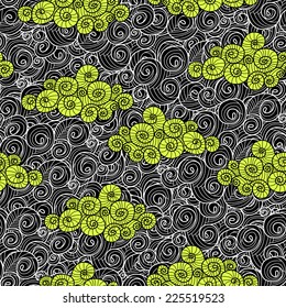 Seamless background of curled abstract clouds
