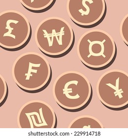 seamless background with currency symbols
