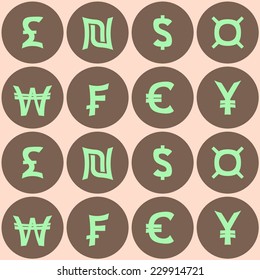 seamless background with currency symbols
