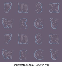 seamless background with currency symbols