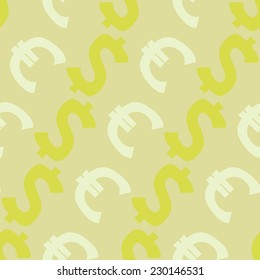 seamless background with currency symbols
