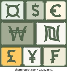 seamless background with currency symbols