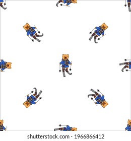 Seamless background with cute bears. Cartoon characters. Decorative texture for wallpaper, textile, scrapbook, packaging paper.