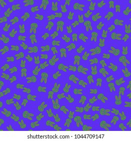 Seamless background with cute cartoon rabbits.
