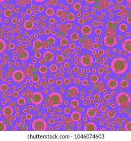 Seamless background with cute cartoon rabbits.