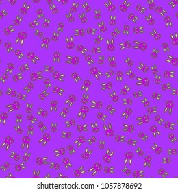 Seamless background with cute cartoon rabbits.
