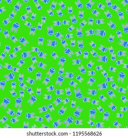 Seamless background with cute cartoon rabbits.