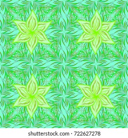 Seamless background. Cute floral pattern with buds chamomile flowers. Vintage retro style. Miles Fleur, ditsy ornament. For print on fabric, textiles, wallpaper. Vector illustration.