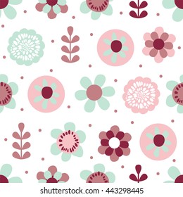 Seamless background with cute flower design_02
