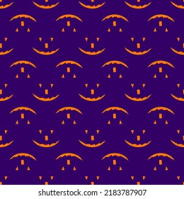 Seamless background with cute Halloween pumpkin elements. Vector illustration. 