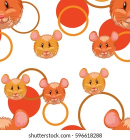 Fondo sin inconvenientes con una tibia ilustración de hamsters