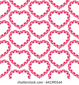 Seamless background of cute hearts. Romantic pattern.