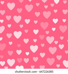 Seamless background of cute hearts. Romantic pattern.