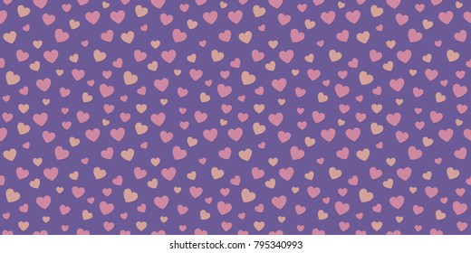 Seamless background with cute hearts. Vector.