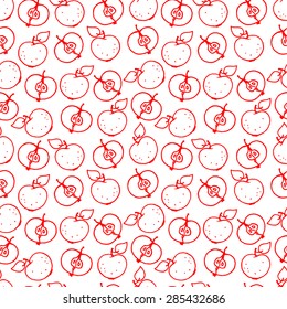 seamless background with cute red apples
