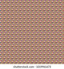 Seamless background with cute simple flowers in beige, brown and violet colors. Design for cloth, wallpaper, gift wrapping. Print for silk, calico and home textiles. Vector vintage natural pattern.