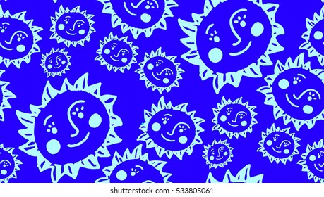 seamless background of cute suns