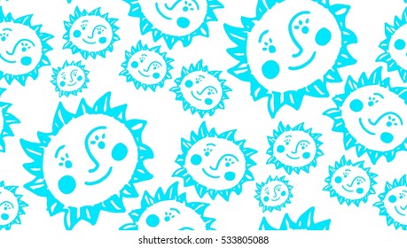 seamless background of cute suns