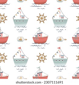 Fondo sin mar con habitantes lindos bajo el agua. Antecedentes creativos para niños. Ideal para ropa de bebé, tela, textil, decoración de bebés, papel de envoltura. Ilustración del vector