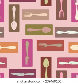Seamless background with cutlery