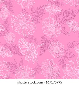 Seamless background with daisy flowers