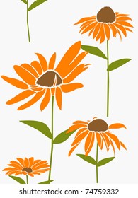 seamless background of daisy flowers