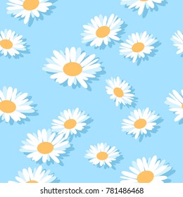 Seamless background with daisy flowers