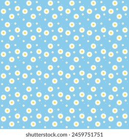 fondo sin costuras con flores de margarita. Sobre fondo azul.