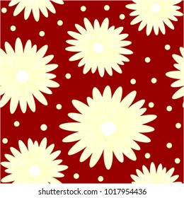 Seamless background with daisy flowers. Vector graphic illustration.